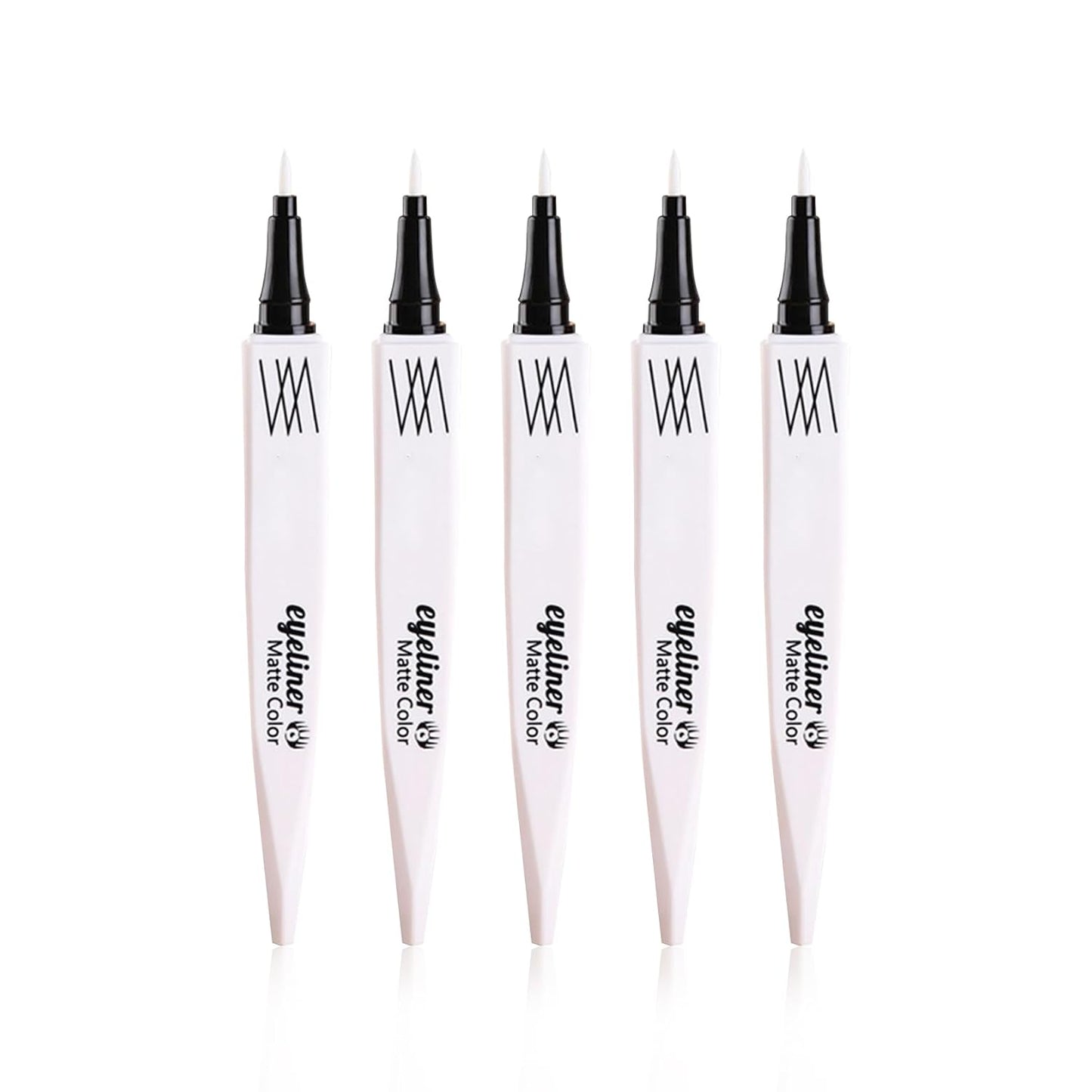 5PCS Black Liquid Eyeliner Stamps Set,Double-Side Winged Eyeliner Stencil Pen,Waterproof Long Lasting Eye Liners Stamp Eyeliner Pencil Tattoo Makeup Tools with Heart,Flower,Star,Butterfly,Cone Shapes
