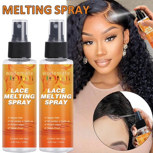 120Ml Lace Melting Spray Strong Hold Hair Glue Wig Styling Spray Invisible Lace Melting Spray Quick Drying Wig Accessory