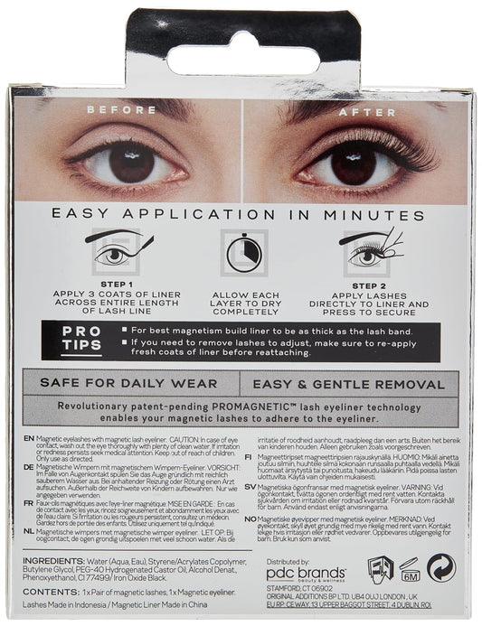 PROMAGNETIC Eyeliner & Lash Kit, No 007 Natural Fiber Eyelashes, Black