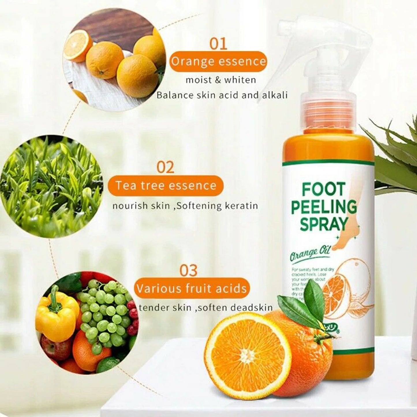 110ML Foot Peeling Spray Improve Rough Skin Available for Whole Body
