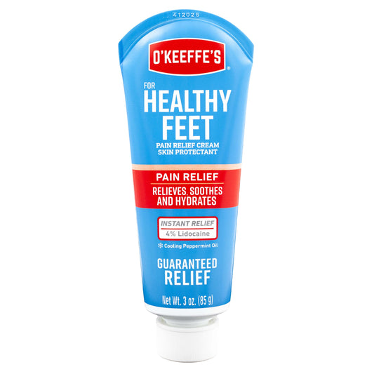 Healthy Feet Pain Relieving Foot Cream with Lidocaine, 3Oz Tube