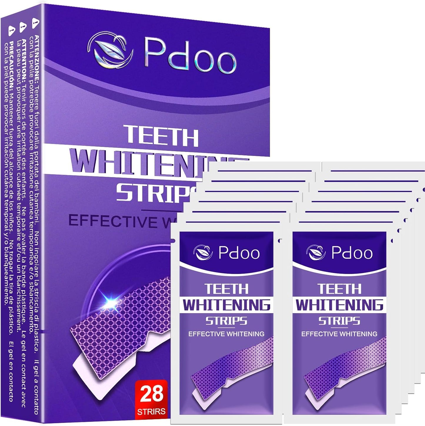 Teeth Whitening Strip 14 Treatments - Whitening Strips for Sensitive People, Fast Remove Smoking, Coffee, Wine Stains, Teeth Brightening Kit Pack of 28 Non-Slip Strips