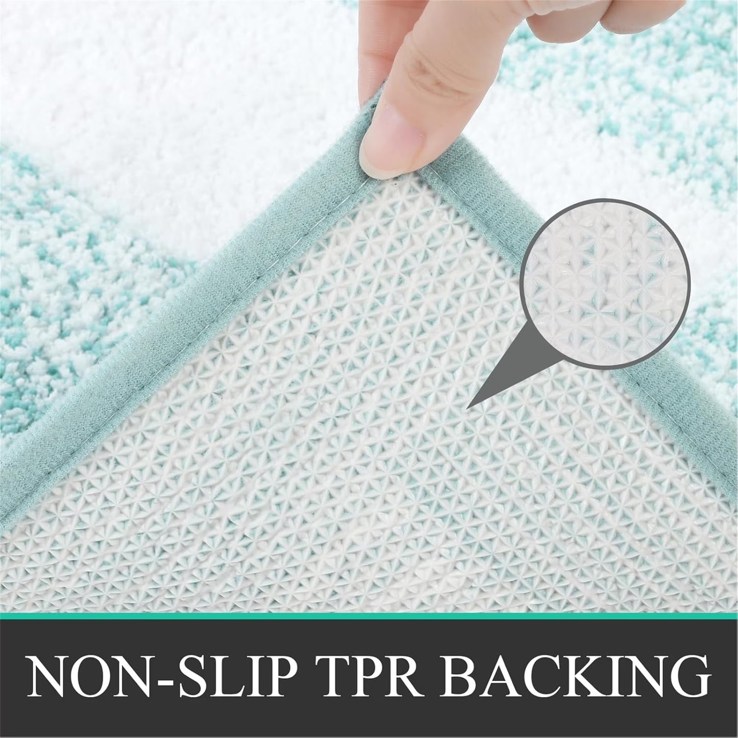 3 Piece Bath Rug Set Microfiber Washable Non Slip Bathroom Rug and Mat Set