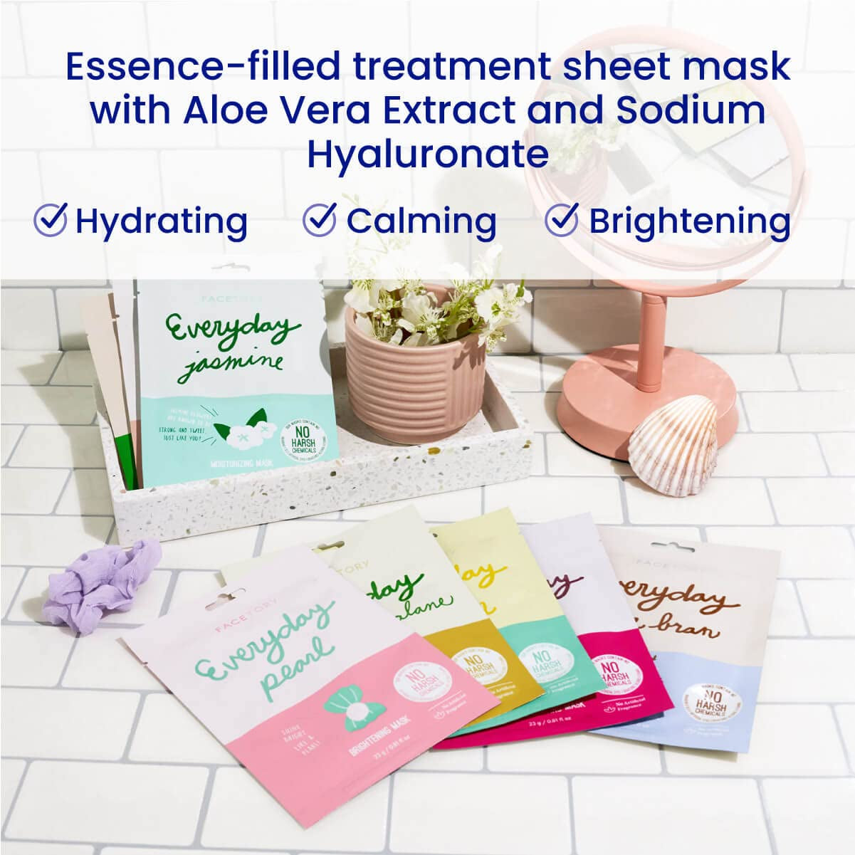 K Beauty Face Mask Skin Care - EVERYDAY 8 COLLECTION Sheet Mask Set (16 Pc) | Natural Premium Korean Face Mask for All Skin Types - No Sulfates No Parabens