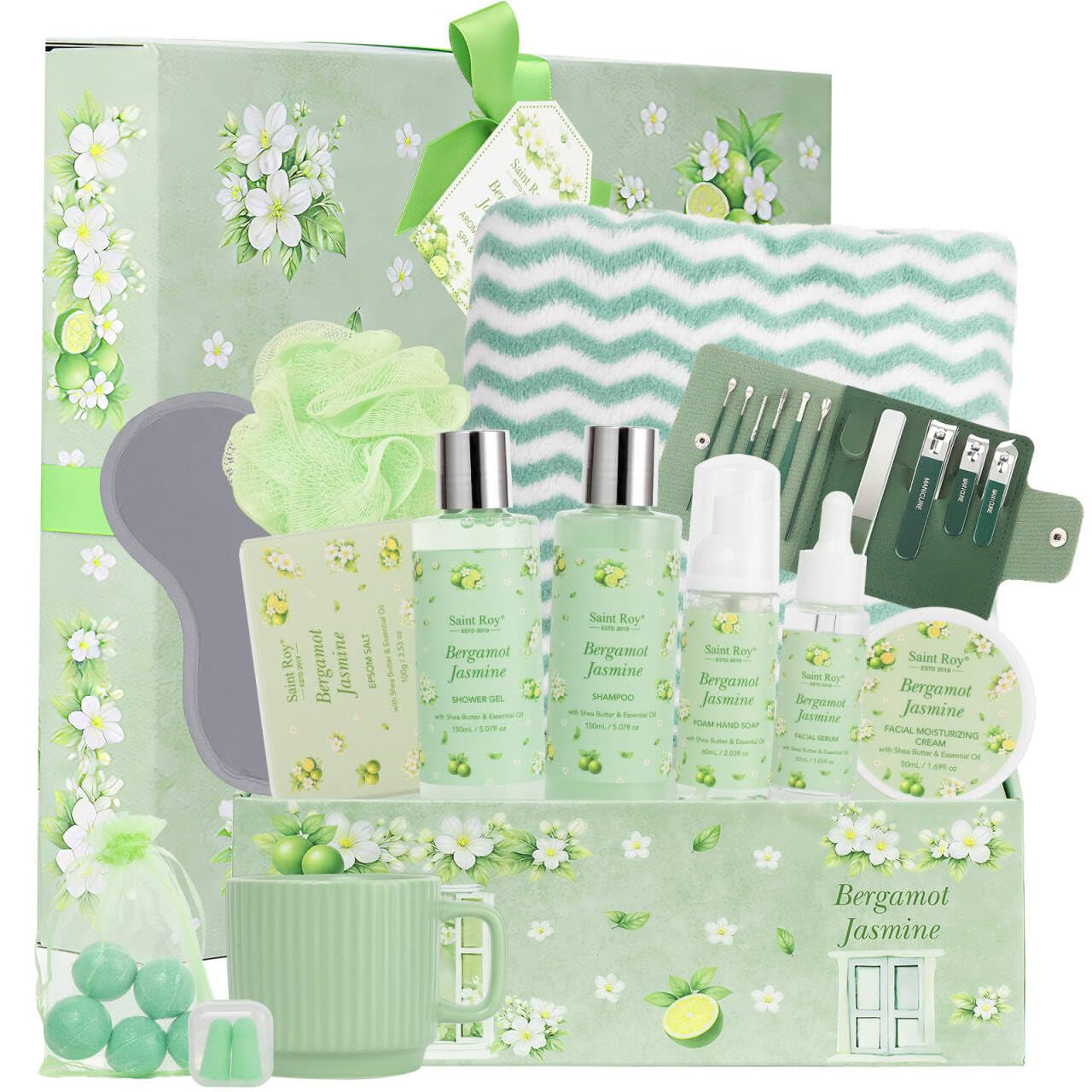 Spa Gift Basket Set for Women & Men | Bath & Body Gift Set, Bath Spa Basket