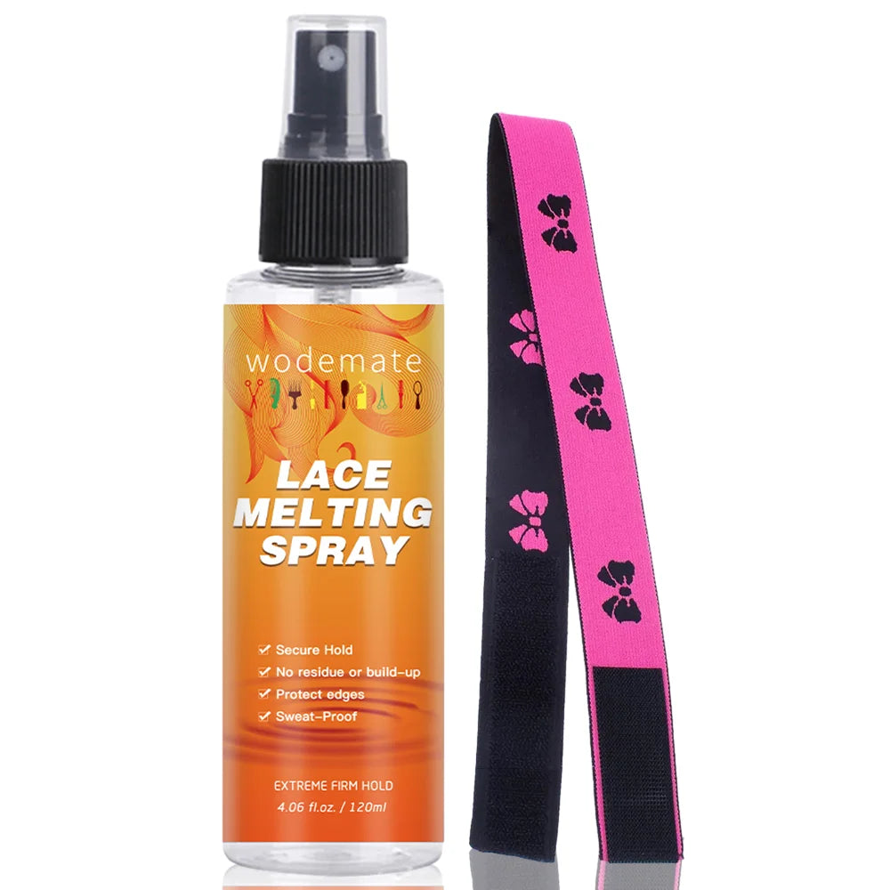 120Ml Lace Melting Spray Strong Hold Hair Glue Wig Styling Spray Invisible Lace Melting Spray Quick Drying Wig Accessory