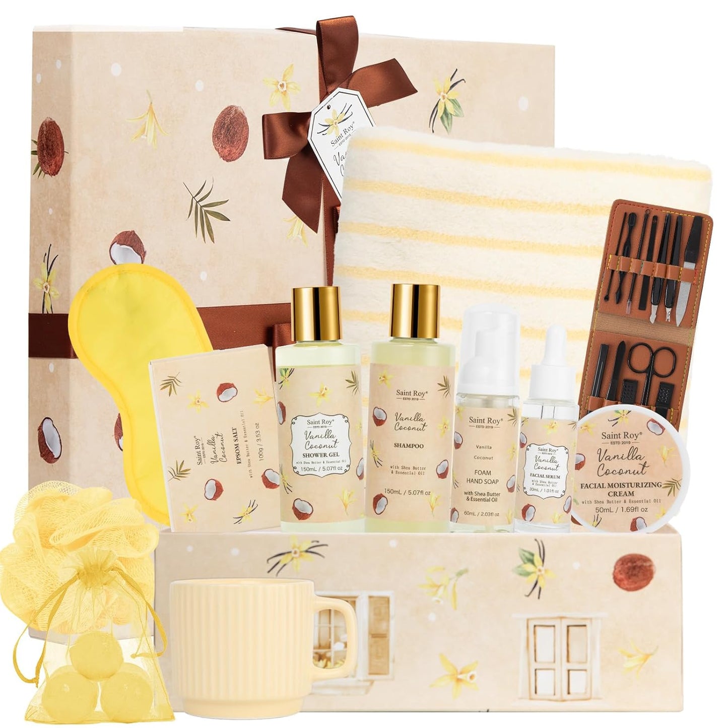 Spa Gift Basket Set for Women & Men | Bath & Body Gift Set, Bath Spa Basket