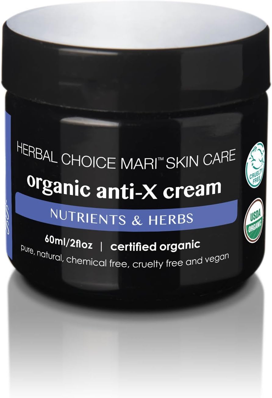 Organic Anti-X (Anti-Wrinkle) Cream by Herbal Choice Mari; 2 Fl Oz Bpa-Free Plastic Jar