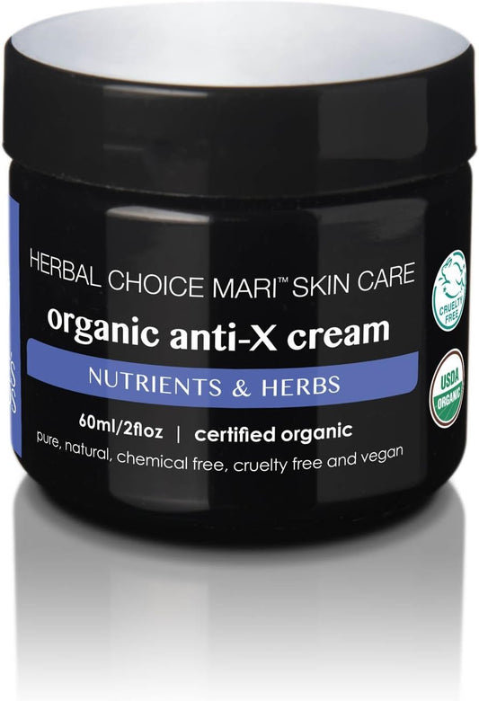Organic Anti-X (Anti-Wrinkle) Cream by Herbal Choice Mari; 2 Fl Oz Bpa-Free Plastic Jar