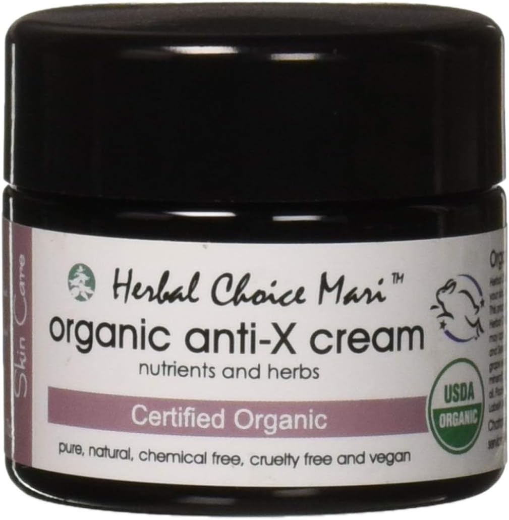 Organic Anti-X (Anti-Wrinkle) Cream by Herbal Choice Mari; 2 Fl Oz Bpa-Free Plastic Jar