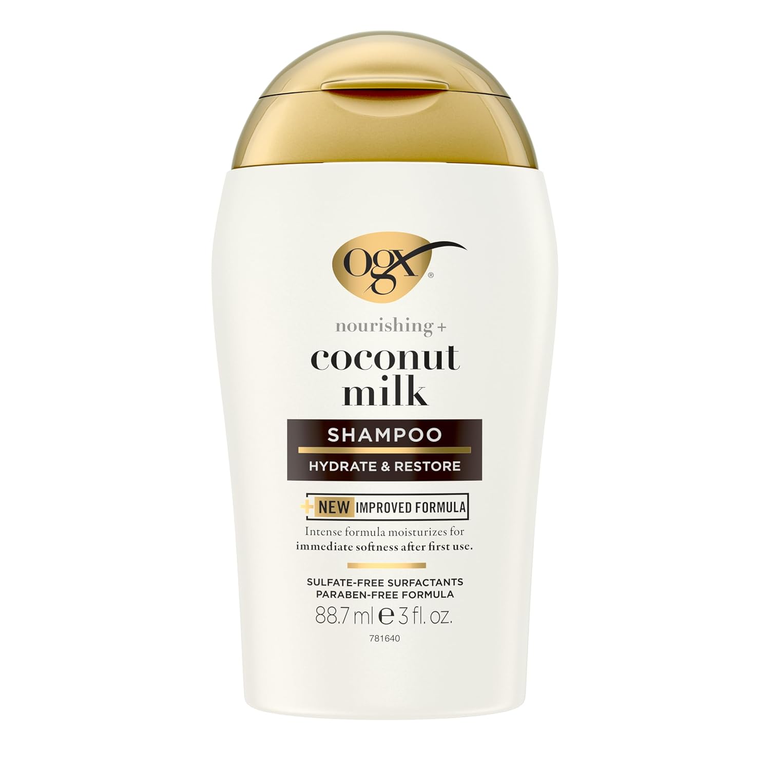 OGX Nourishing + Coconut Milk Moisturizing Shampoo, Hydrating & Restoring Shampoo Moisturizes for Soft Hair after the First Use, Paraben-Free, Sulfate-Free Surfactants, 13 Fl. Oz