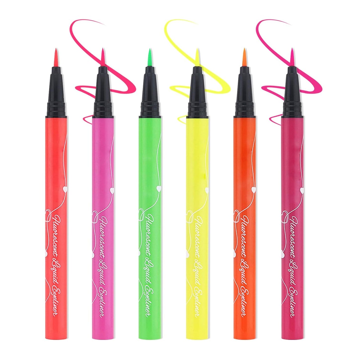 5PCS Black Liquid Eyeliner Stamps Set,Double-Side Winged Eyeliner Stencil Pen,Waterproof Long Lasting Eye Liners Stamp Eyeliner Pencil Tattoo Makeup Tools with Heart,Flower,Star,Butterfly,Cone Shapes