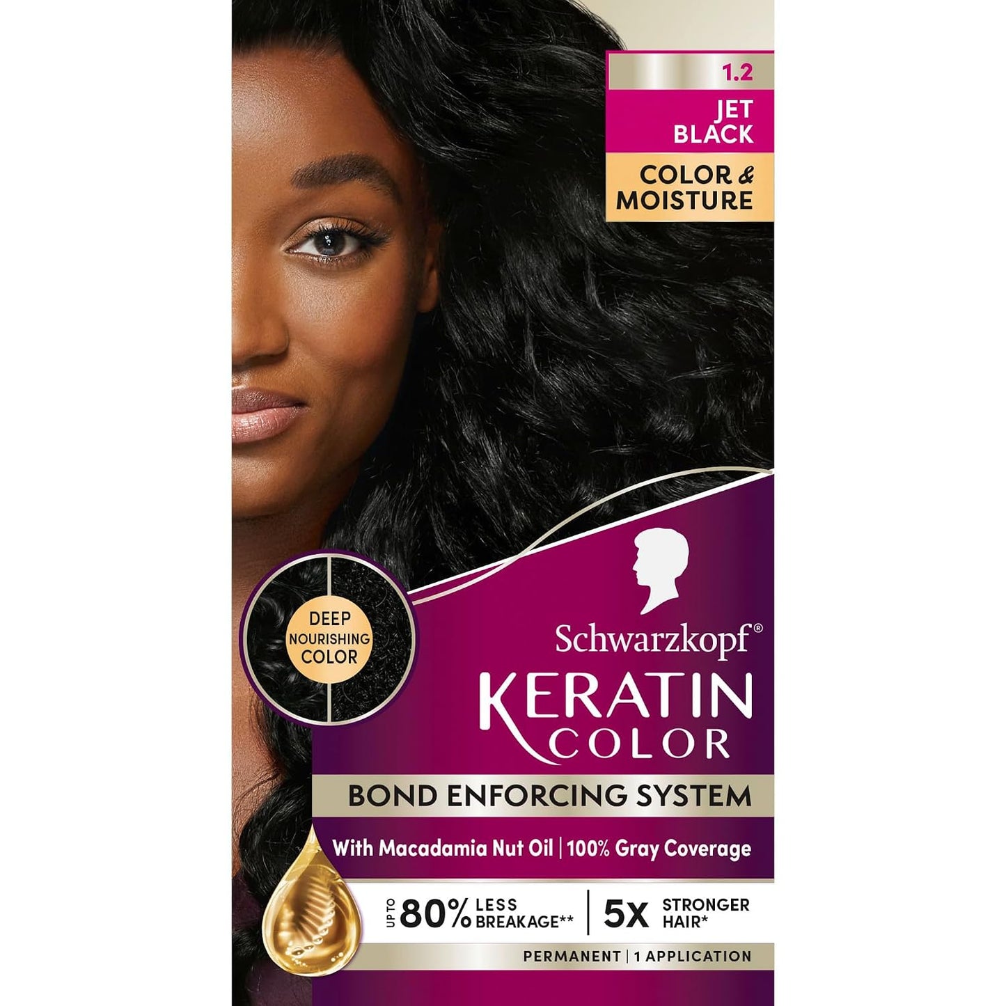 Keratin Color 7.55 Dark Golden Blonde Permanent 100% Gray Coverage