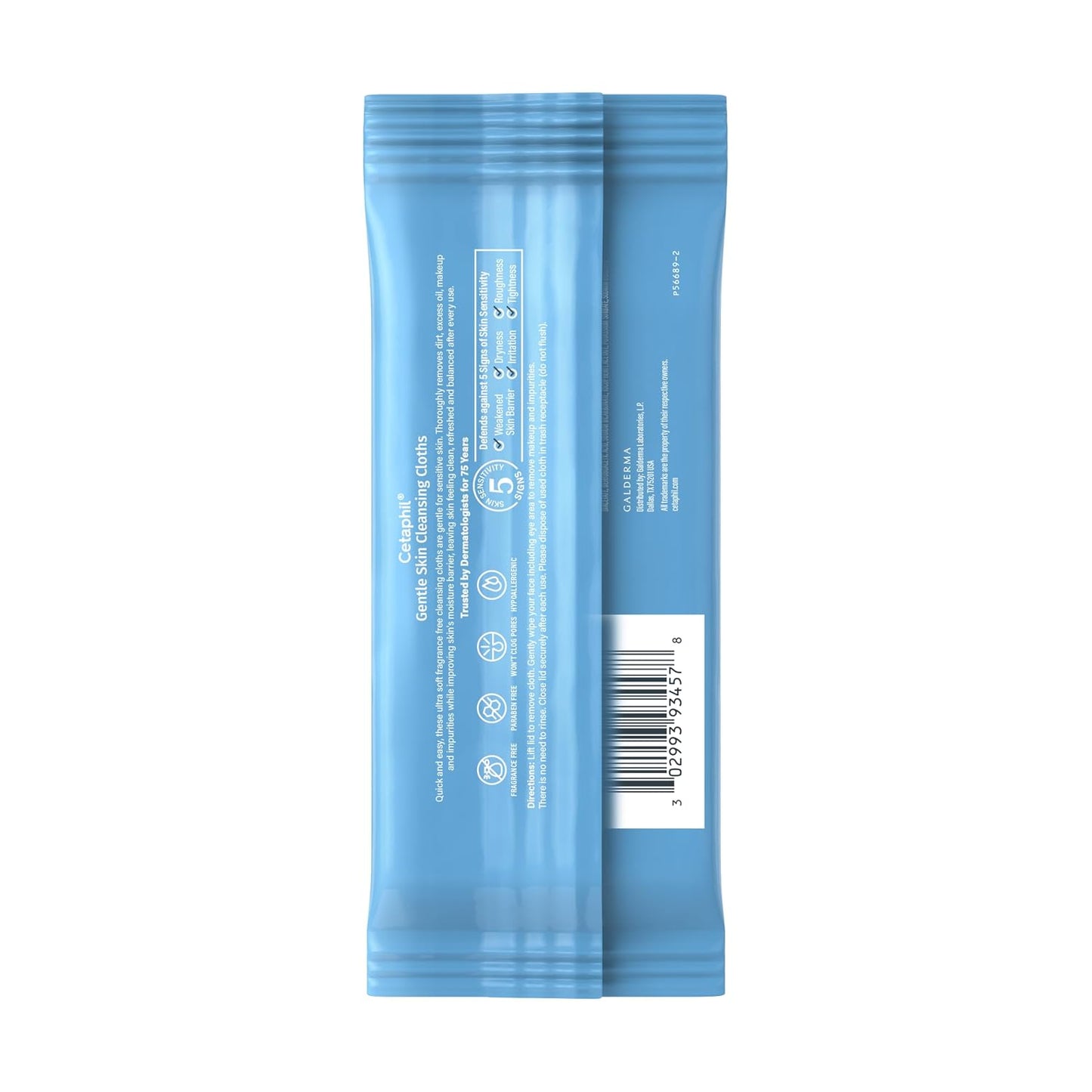 Face and Body Wipes, Gentle Skin Cleansing Cloths, for Dry, Sensitive Skin, Flip Top Closure, Great for the Gym, Travel, in the Car, Hypoallergenic, Fragrance Free, 10 Count (Pack of 12)