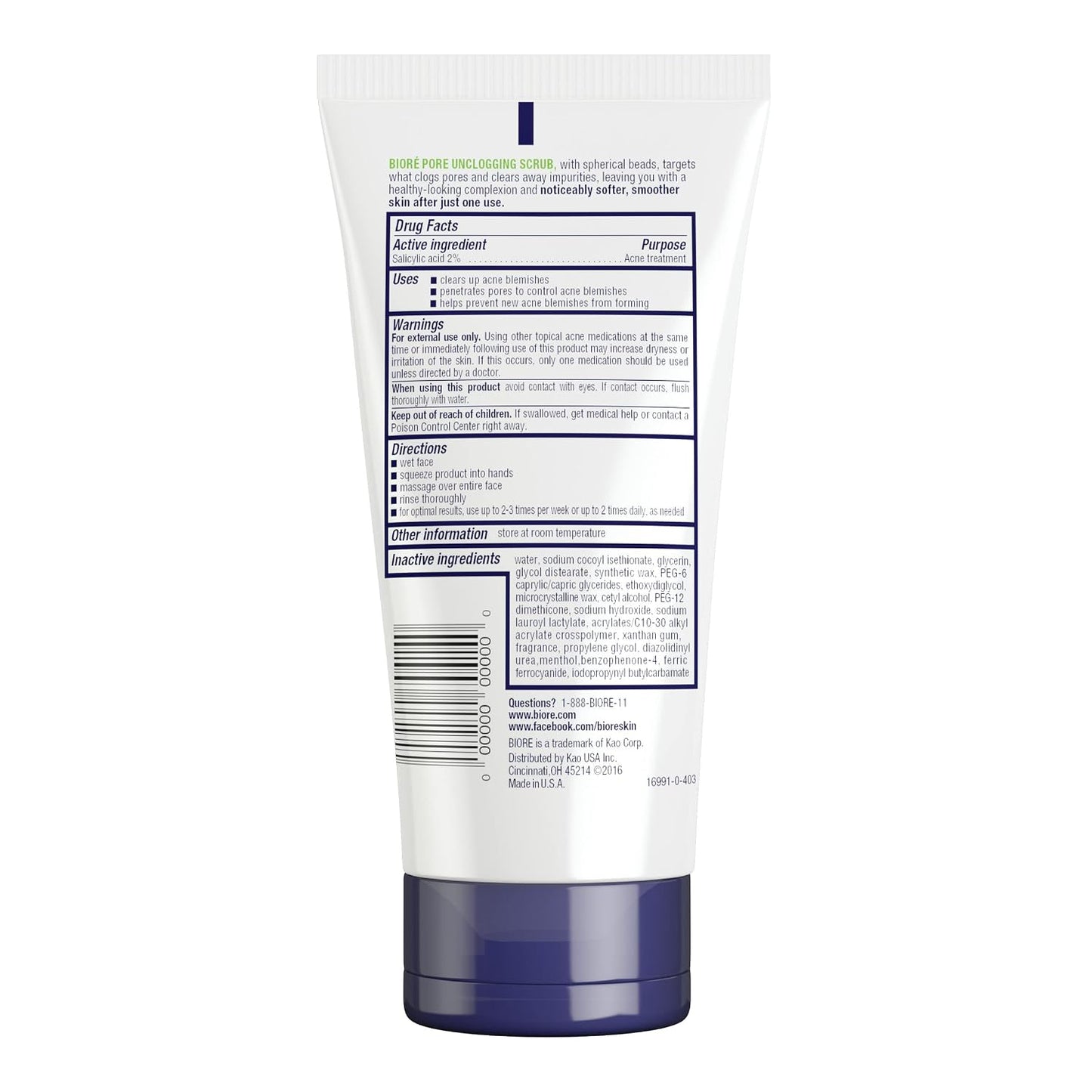 Pore Unclogging Scrub, Removes Excess Dirt and Oils, Face Scrub, with Salicylic Acid, Oil Free, (HSA/FSA Approved), 5 Ounces