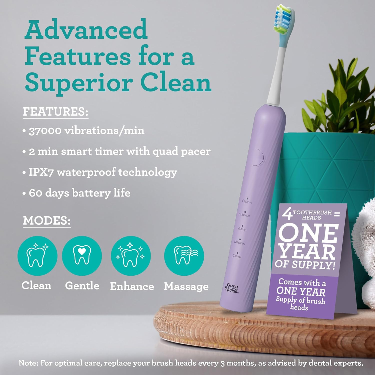 Lion & Lamb Kit 2.0, Electric Toothbrush with Water Flosser Combo, 4 Jet Tips, 4 Brush Heads, & IPX7 Waterproof Design for Complete Oral Care, Lavender