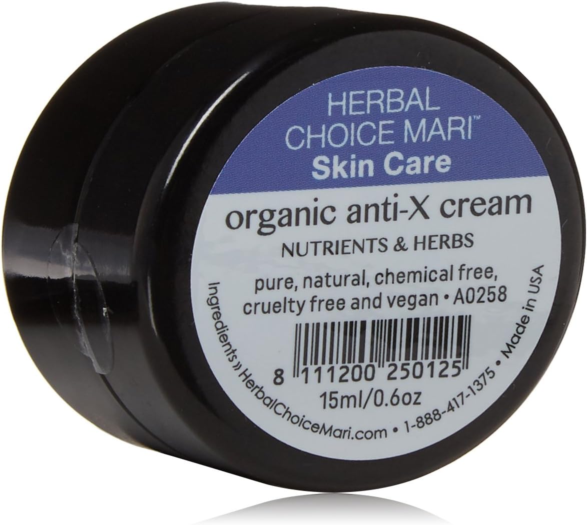 Organic Anti-X (Anti-Wrinkle) Cream by Herbal Choice Mari; 2 Fl Oz Bpa-Free Plastic Jar