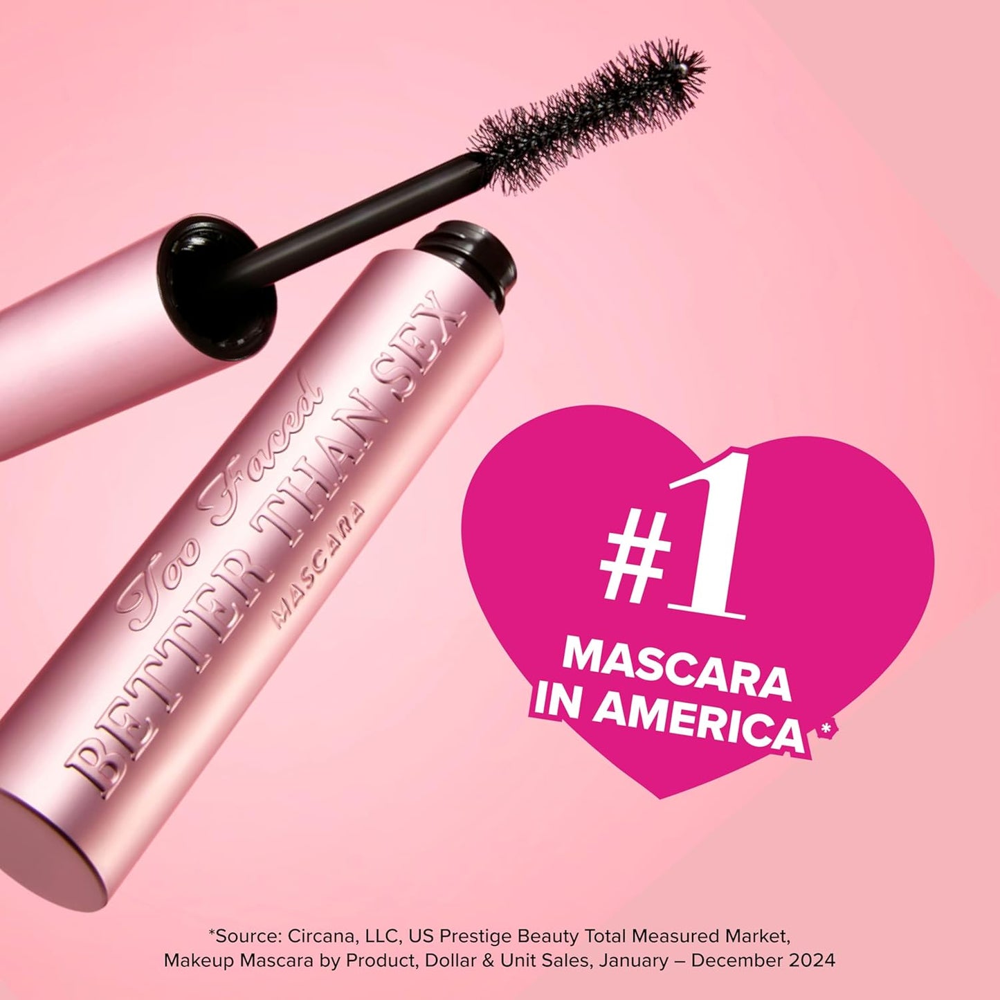 Too Faced Better than Sex Volumizing and Lengthening Mascara | Vegan Formula, Dramatic Volume and Length | Cruelty-Free Eye Makeup + Hourglass Brush for False Lash Effect