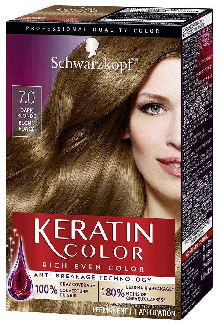 Keratin Color 7.55 Dark Golden Blonde Permanent 100% Gray Coverage