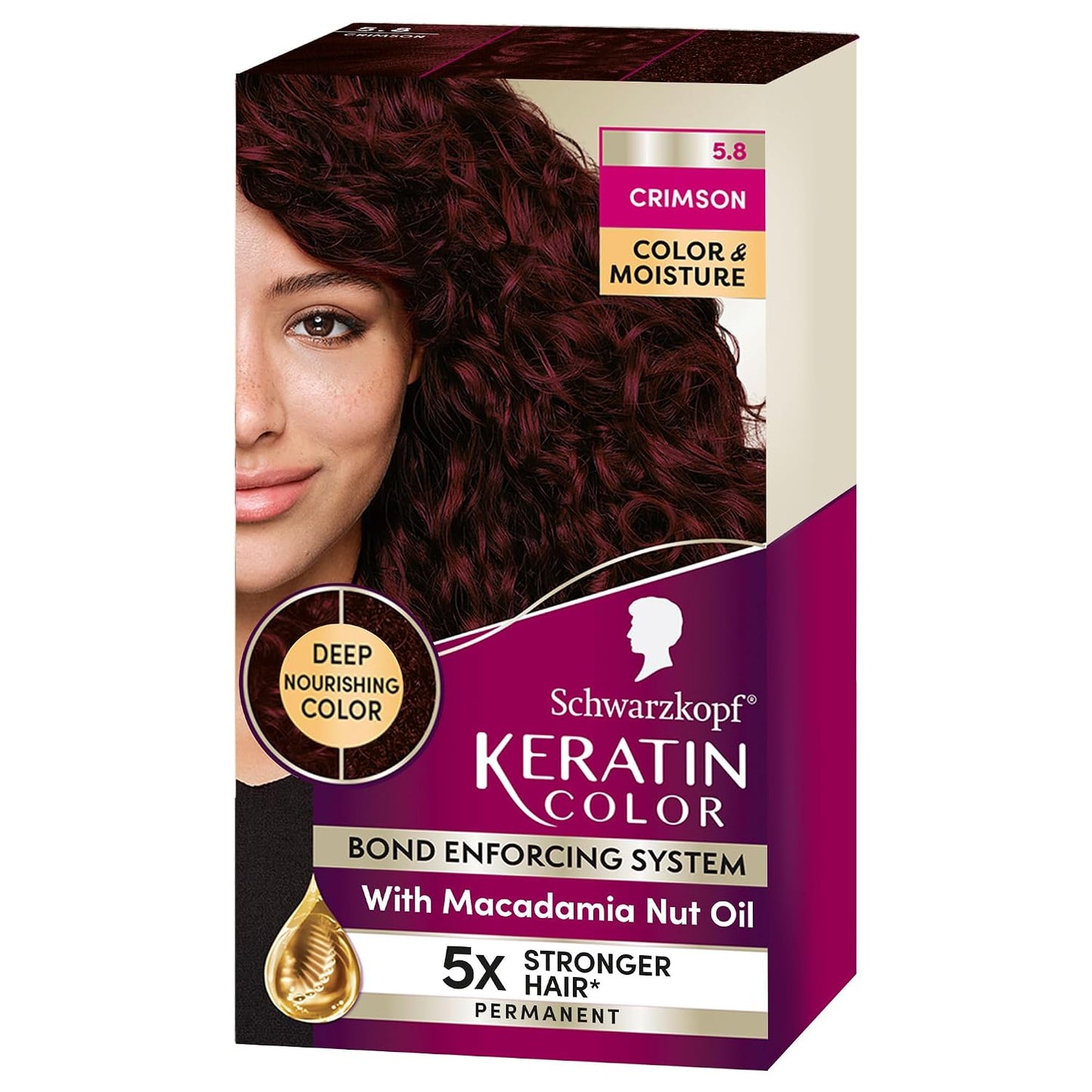Keratin Color 7.55 Dark Golden Blonde Permanent 100% Gray Coverage
