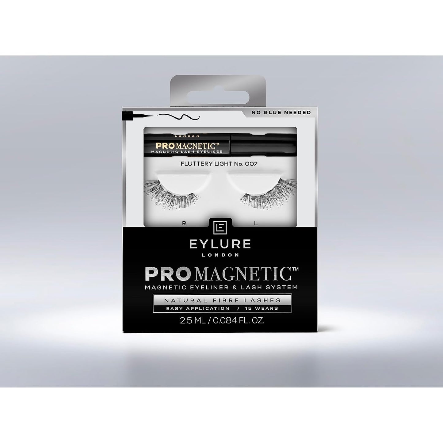 PROMAGNETIC Eyeliner & Lash Kit, No 007 Natural Fiber Eyelashes, Black