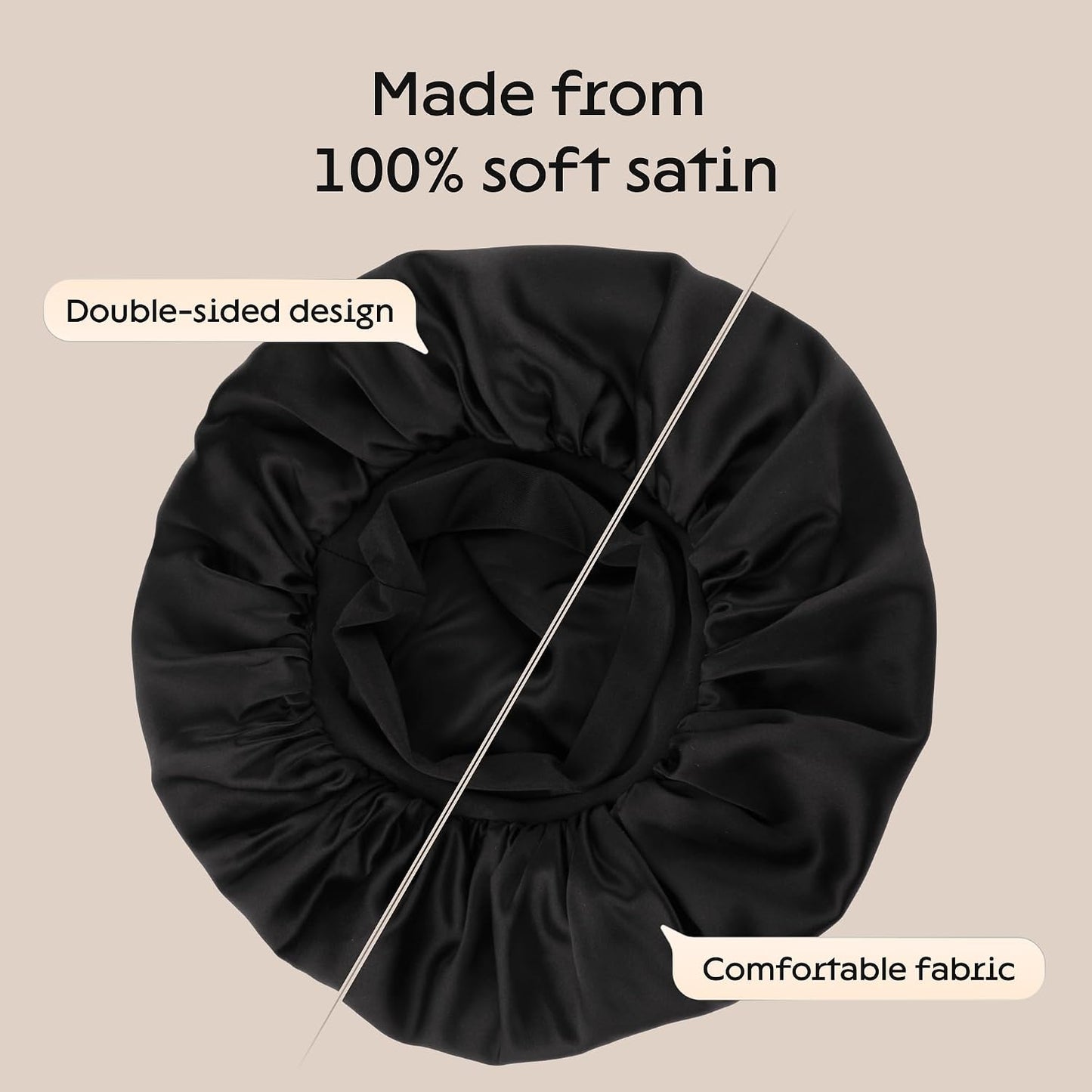 Niagara Satin Bonnet Men - Bonnet for Sleeping Men - Reversible Night Cap - Mens Bonnet for Curly Hair