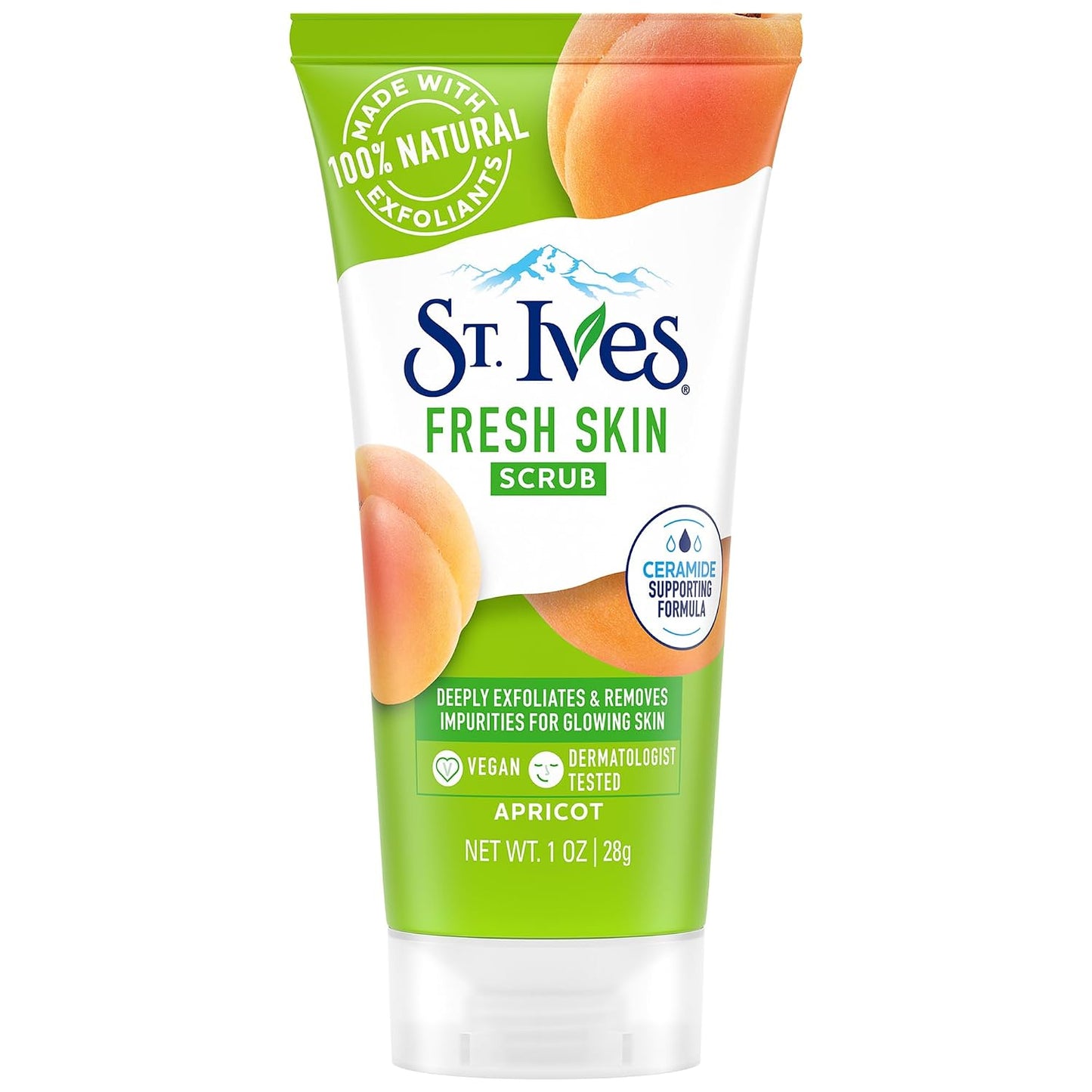 Fresh Skin Apricot Face Scrub, Deep Exfoliator Skin Care for Clean, Glowing Skin, Oil-Free Facial Scrub Made with 100% Natural Exfoliants, 6 Oz