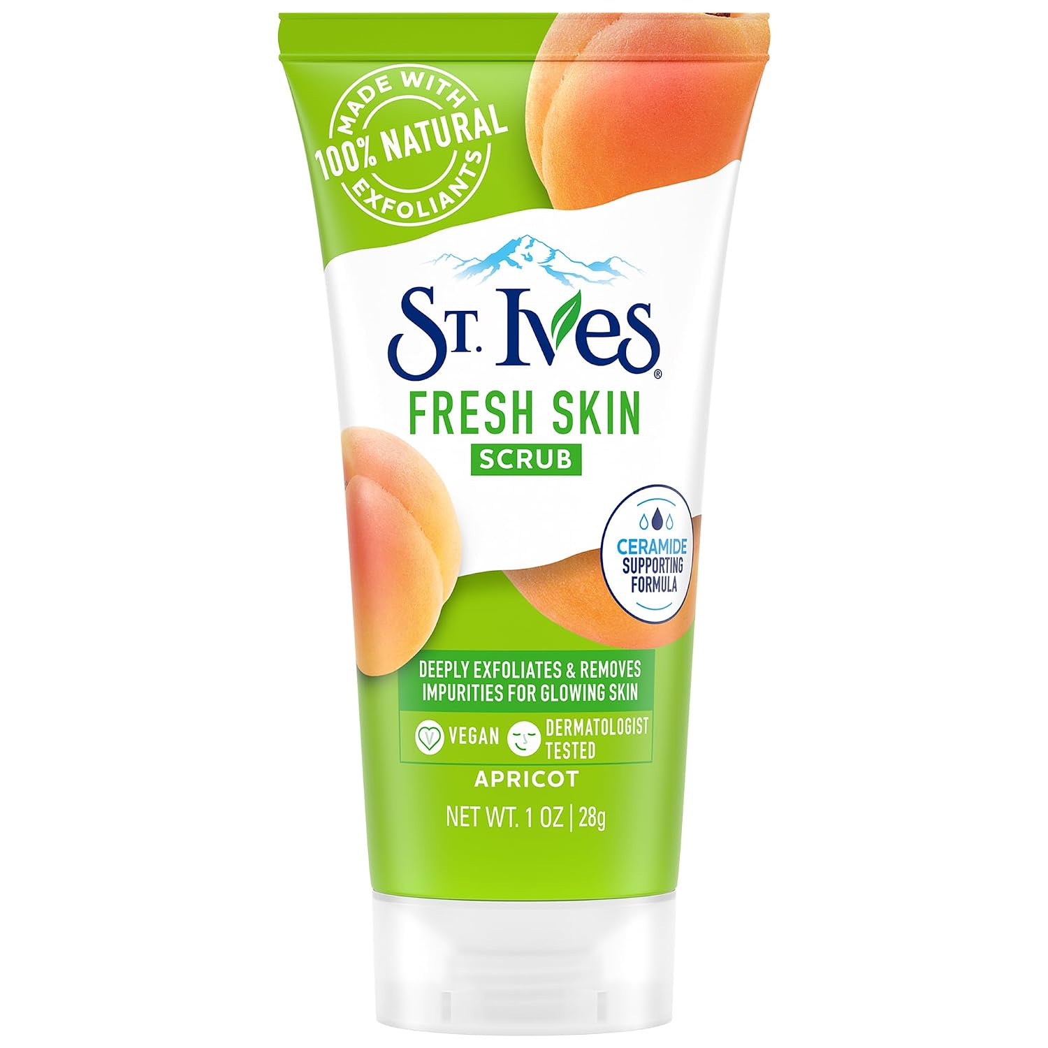 Fresh Skin Apricot Face Scrub, Deep Exfoliator Skin Care for Clean, Glowing Skin, Oil-Free Facial Scrub Made with 100% Natural Exfoliants, 6 Oz
