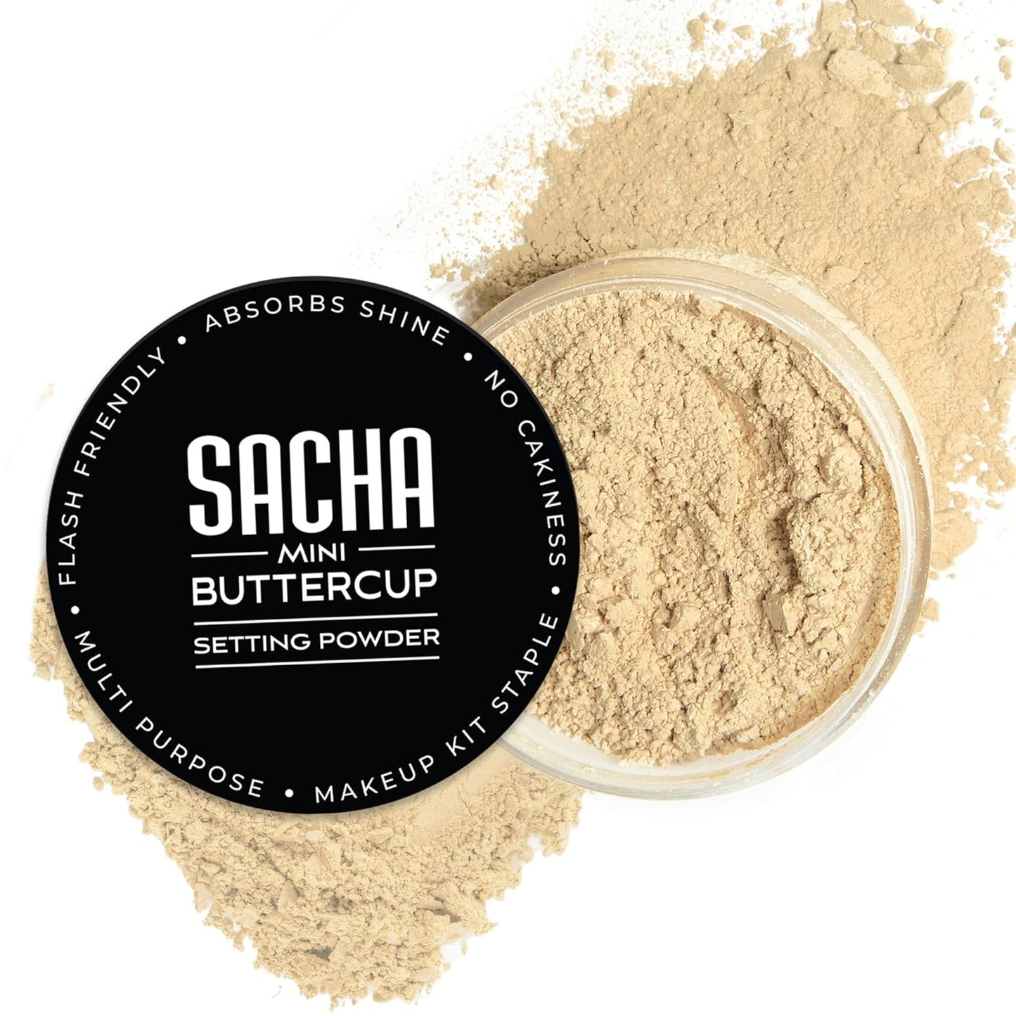 Sacha Buttercup Setting Powder – Medium to Deep Skin Tones Translucent Loose Face Powder, Flashback-Resistant, Oil Control, Long-Wear Matte Finish (1.75 Oz)