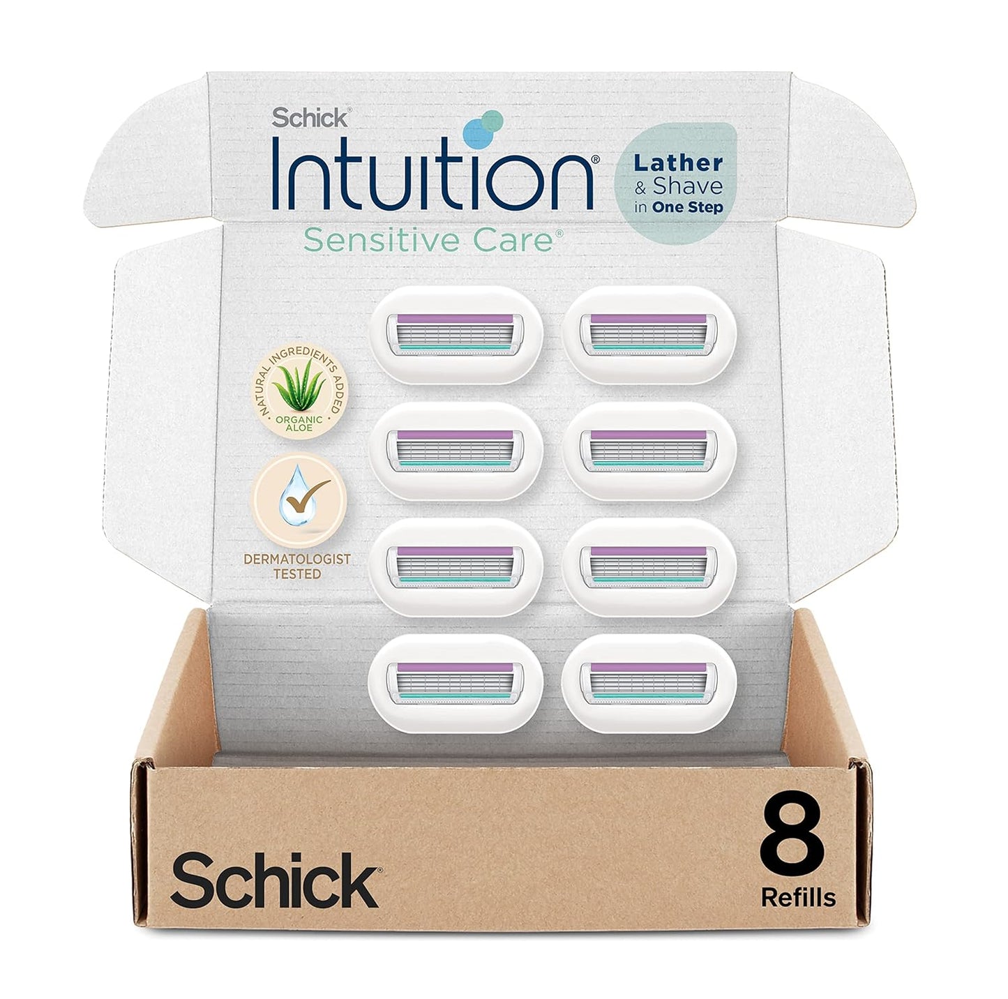 Schick Refill, Razors for Women Sensitive Skin |  Razor Blades Refill with Organic Aloe, Razor Refills , 6 Count (Pack of 1)