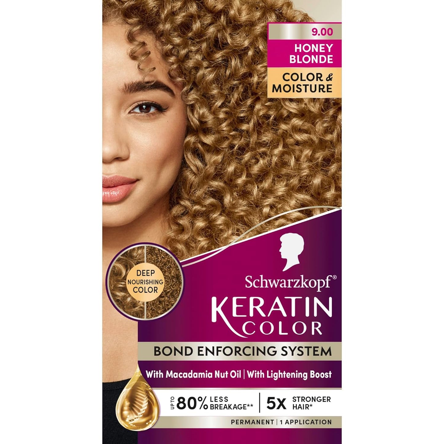 Keratin Color 7.55 Dark Golden Blonde Permanent 100% Gray Coverage