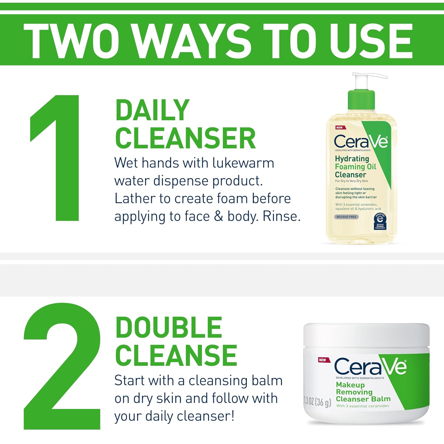 Hydrating Foaming Oil Facial Cleanser with Hyaluronic Acid, 19Oz | Face and Body Wash with Squalane Oil and Ceramides in a Fragrance Free, Residue Free Formula for Dry to Very Dry Skin.