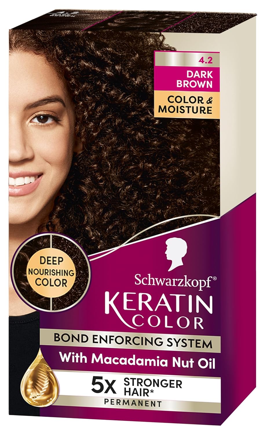 Keratin Color 7.55 Dark Golden Blonde Permanent 100% Gray Coverage