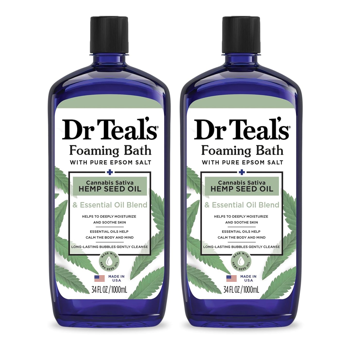 Foaming Bath with Pure Epsom Salt, Soothe & Sleep with Lavender, 34 Fl Oz (Pack of 2)