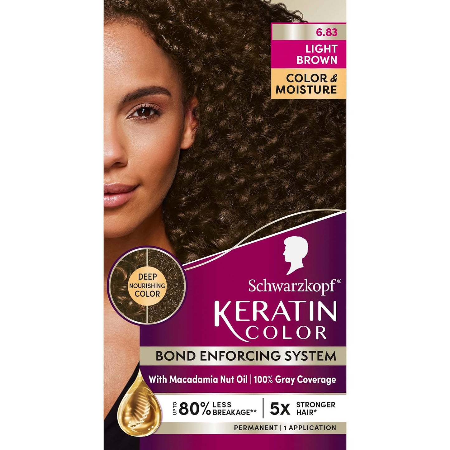 Keratin Color 7.55 Dark Golden Blonde Permanent 100% Gray Coverage