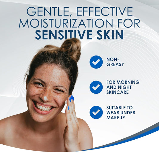Daily Facial Moisturizer with Ceramides and Hyaluronic Acid - Formulated without Common Irritants for Those with Sensitive Skin, 3 Fl Oz (Pack of 1)