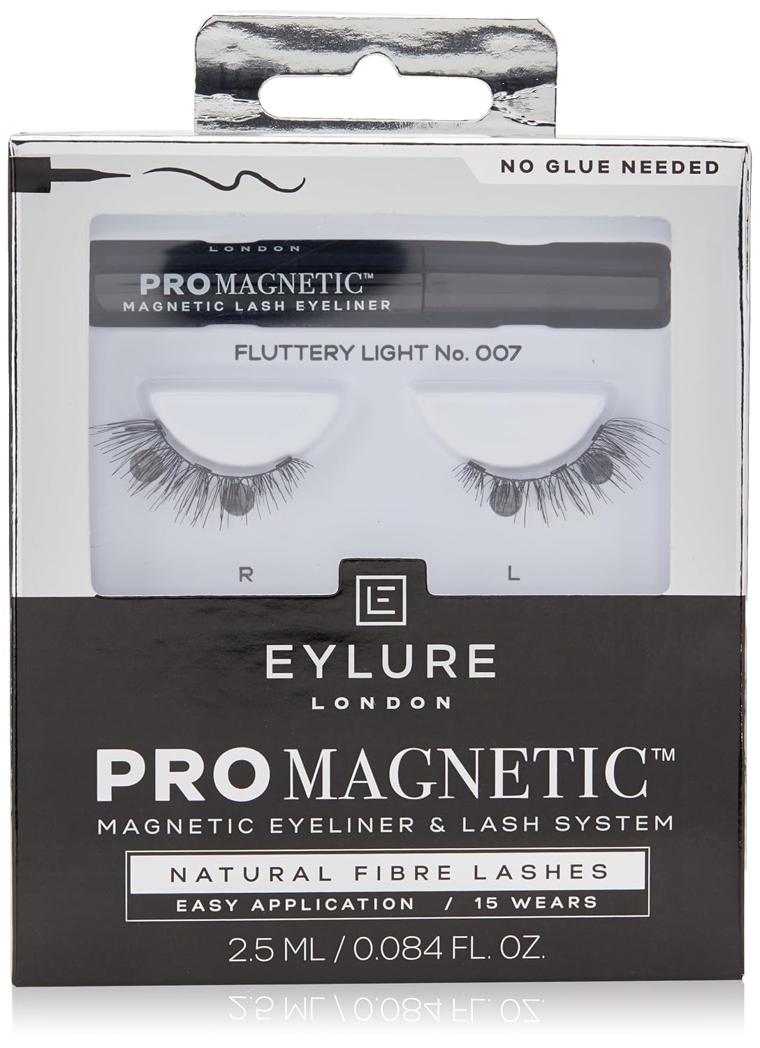 PROMAGNETIC Eyeliner & Lash Kit, No 007 Natural Fiber Eyelashes, Black