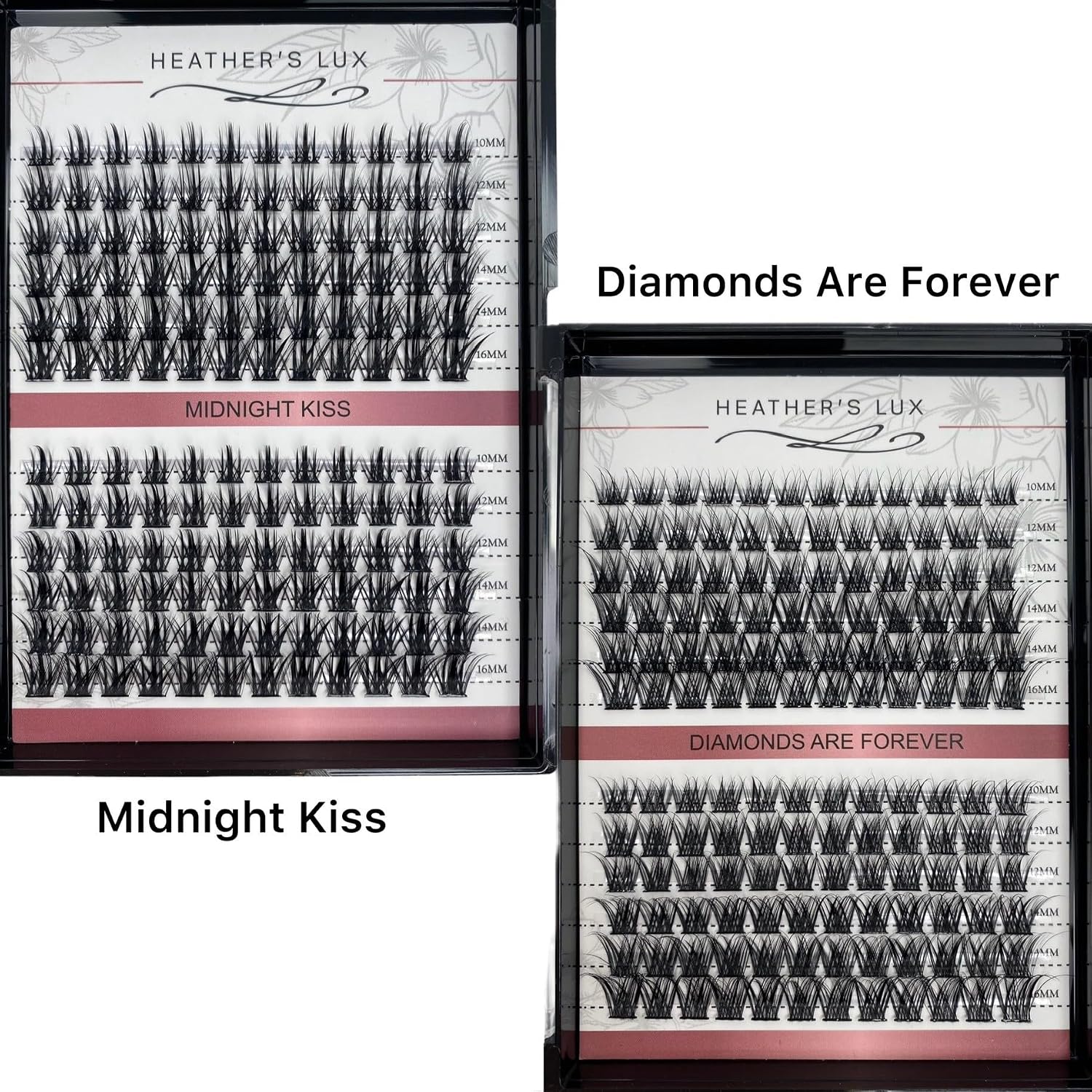 HEATHER’S LUX DIY Eyelash Lash Extension Kit Lash Clusters Lash Kit with 144 Pieces, Tweezers, Bond, Seal & Glue Remover, Reusable Individual Segment Lashes (Champagne Toast)