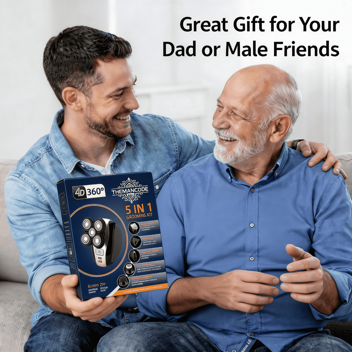 5-In-1 Head Shaver for Bald Men, 4D Electric Rotary Razor, Cordless Wet & Dry Waterproof, Rechargeable Grooming Kit with Precision Blades, Nose Trimmer & Facial Brush, Father'S Day Gift