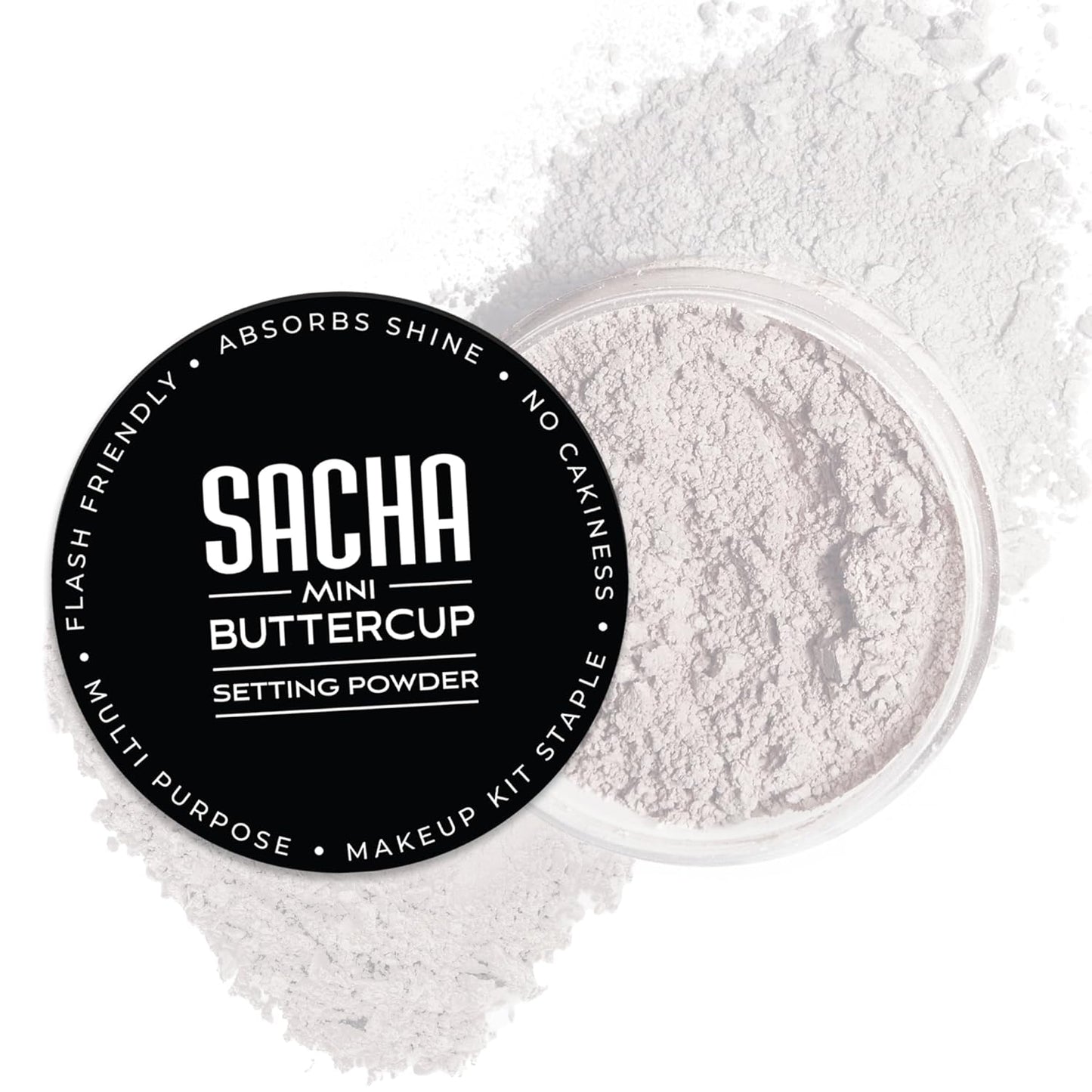 Sacha Buttercup Setting Powder – Medium to Deep Skin Tones Translucent Loose Face Powder, Flashback-Resistant, Oil Control, Long-Wear Matte Finish (1.75 Oz)