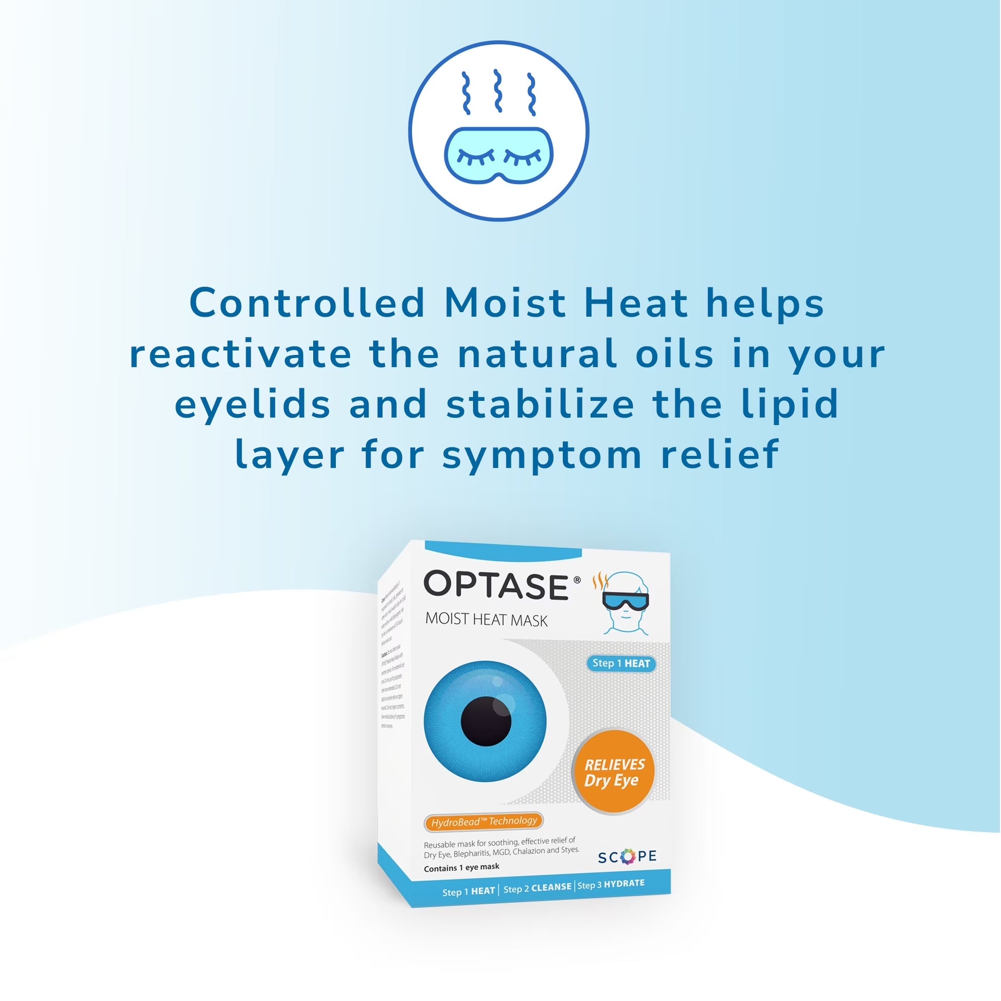 Moist Heat Mask - Reusable and Designed to Give You Effective Relief from Dry Eye and Other Related Eye Conditions.