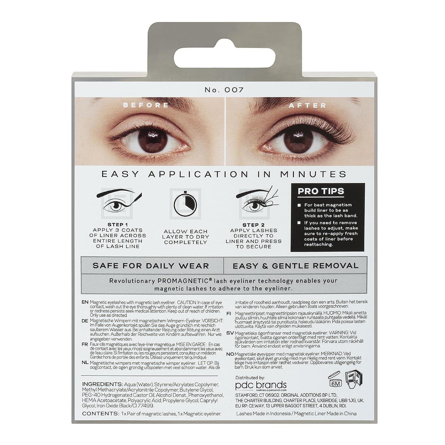 PROMAGNETIC Eyeliner & Lash Kit, No 007 Natural Fiber Eyelashes, Black
