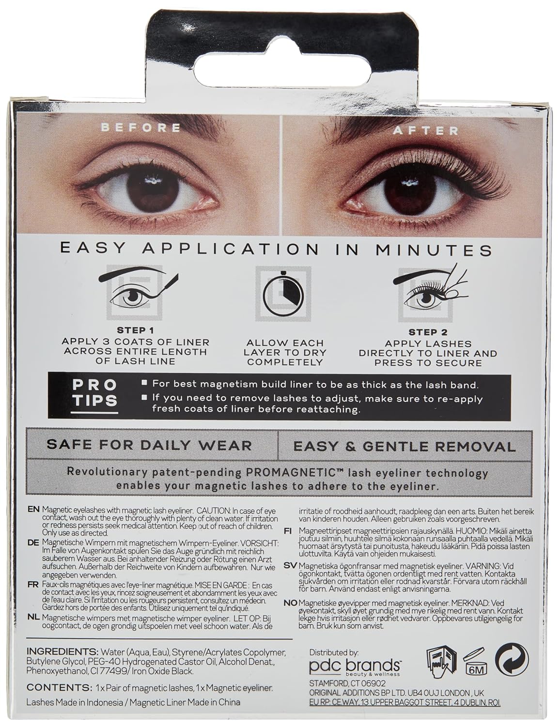 PROMAGNETIC Eyeliner & Lash Kit, No 007 Natural Fiber Eyelashes, Black