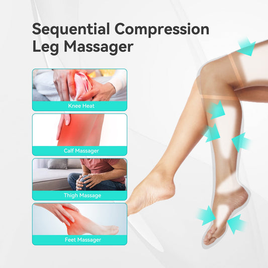 Leg Massager with Heat for Circulation, Air Compression Calf Foot Massager, Gifts