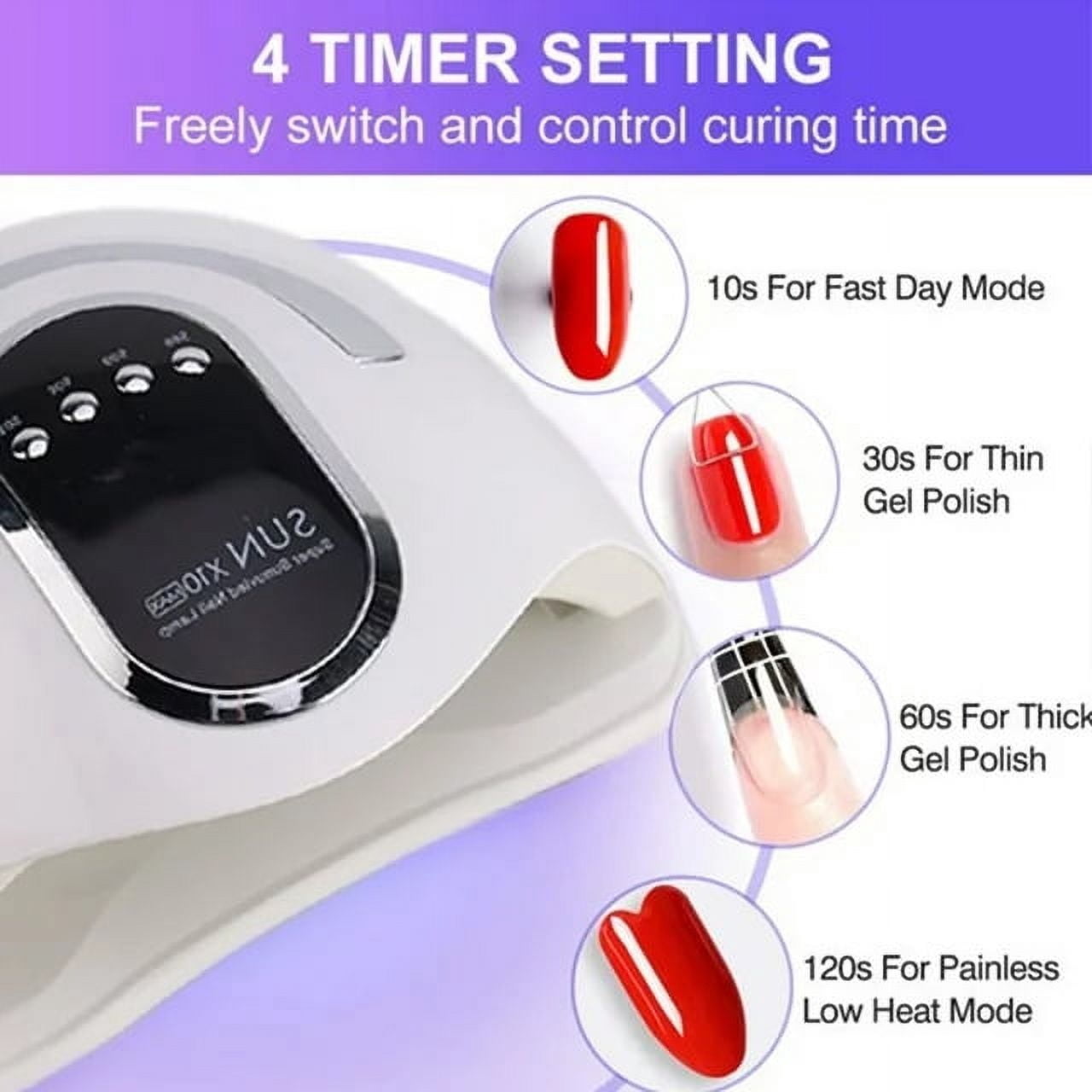 UV LED Nail Lamp,Uv Light for Gel Nail,280W Nail Curing Lamps for Home & Salon, Led Nail Dryer with Automatic Sensor,Lcd Display