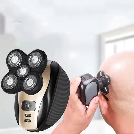 High Quality 5 in 1Multifunction 6 Blade Portable Rechargeable Wet Dry Mens Grooming Electric Waterproof Face Shaver for Man