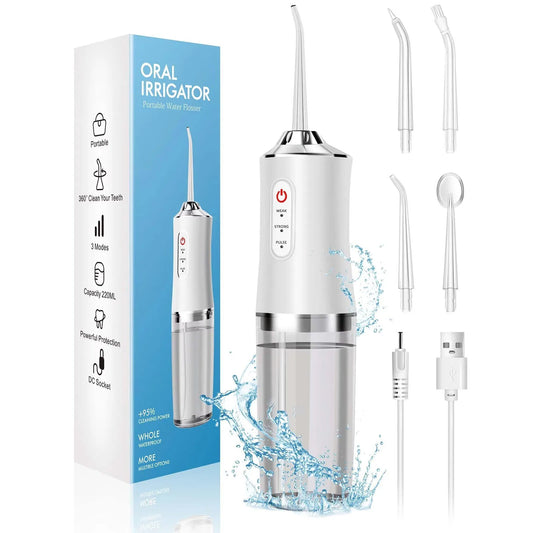 Ultimate Portable Electric Water Flosser - Powerful Oral Irrigator with IPX7 Waterproof Design for Deep Cleaning and Gum Health