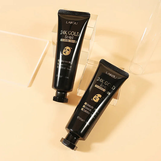 Revitalize Your Skin with LAIKOU 24K Gold Sakura Peeling Face Mask - Anti-Wrinkle, Whitening, and Blackhead Removal Treatment!