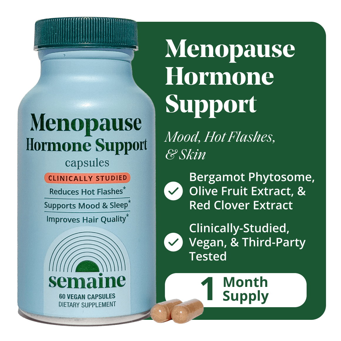 Menopause Essentials - Clinically Studied to Ease Hot Flashes - Bergamot & Olive Fruit Extract