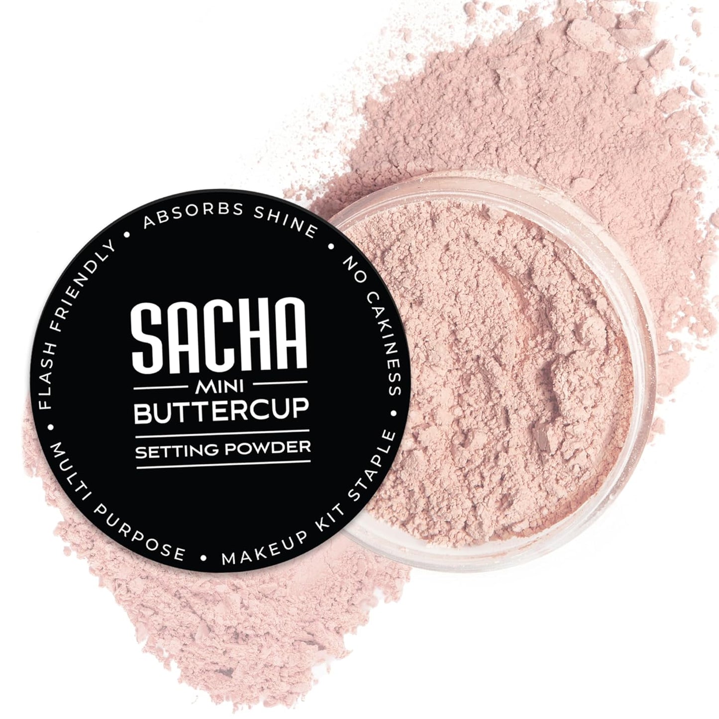 Sacha Buttercup Setting Powder – Medium to Deep Skin Tones Translucent Loose Face Powder, Flashback-Resistant, Oil Control, Long-Wear Matte Finish (1.75 Oz)